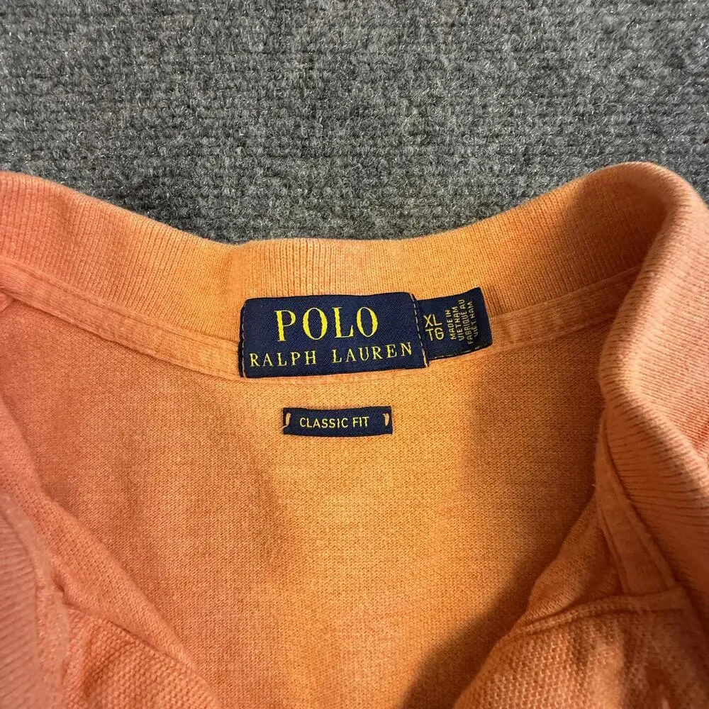 Polo Ralph Lauren Classic‎ Fit Orange Polo Shirt XL #1773